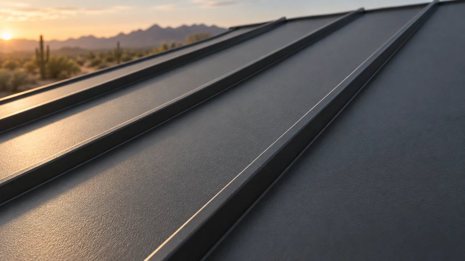 Illustration of raised seams on metal roofing panels
